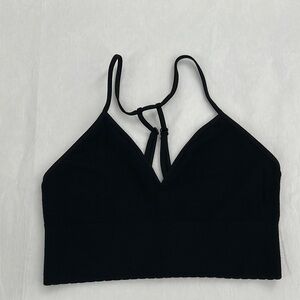 By Anthropologie Bralette Wm XXS/XS Jenny Seamless T-Back Black Skinny Strap